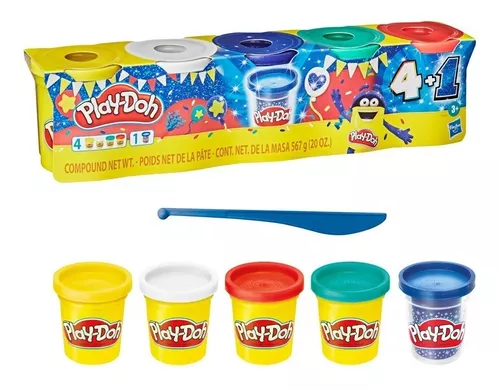Set Latas De Masa 4+1 Zafiro | Play-doh