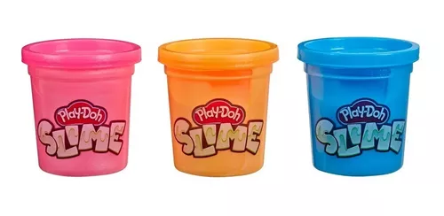 Set 3 Latas Slime Play Doh - Rosado, Naranja Y Azul