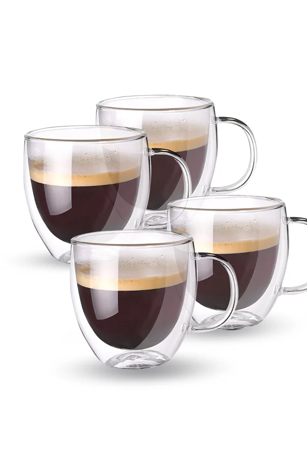 Taza de vidrio doble pared 150ml – Set x 4 - Imagen 3